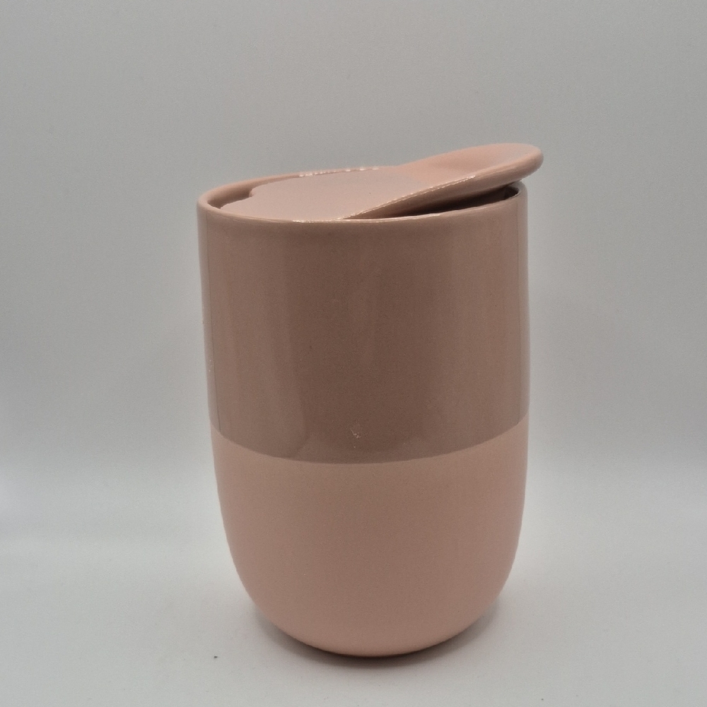 Pink Ceramic Mug with Lid